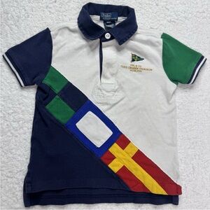 Polo Ralph Lauren Shirt Nautical Color Block Short Sleeve 3T Vintage